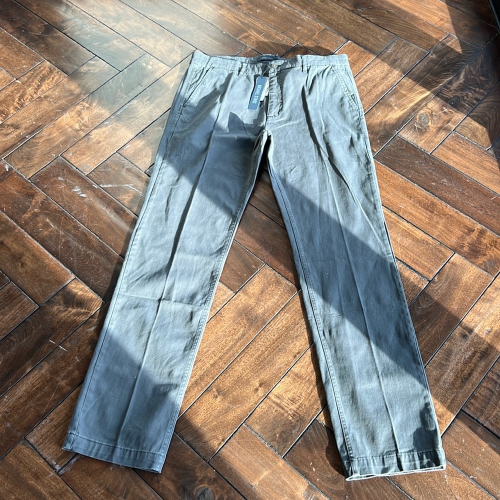 Michael Stars twill chino with zip fly graphite color plain front size 33 chinos